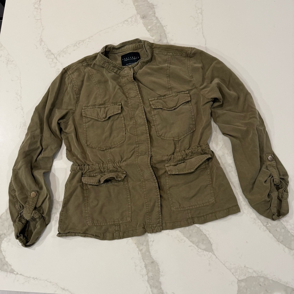 Sanctuary SnapFront Safari Cargo Jacket Womens Medium ArmyGreen Military Utility - Picture 2 of 7